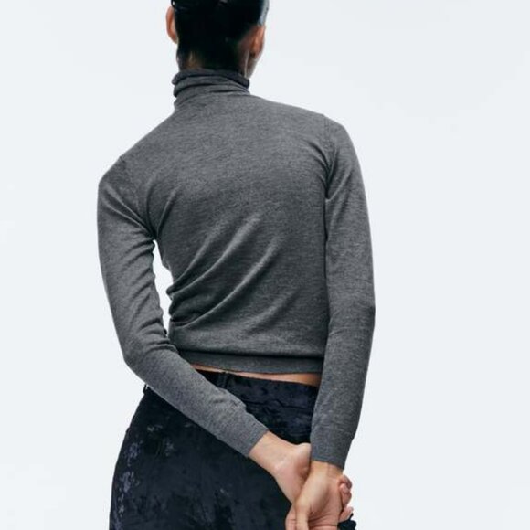 ZARA Funnel Neck Sweater Gray New with Tags! Size S - Picture 4 of 5